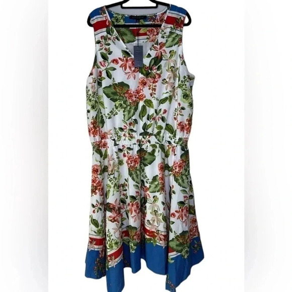 Tommy Hilfiger NWT blouson 18w plus size sleeveless flowers cocktail dress - Picture 2 of 7